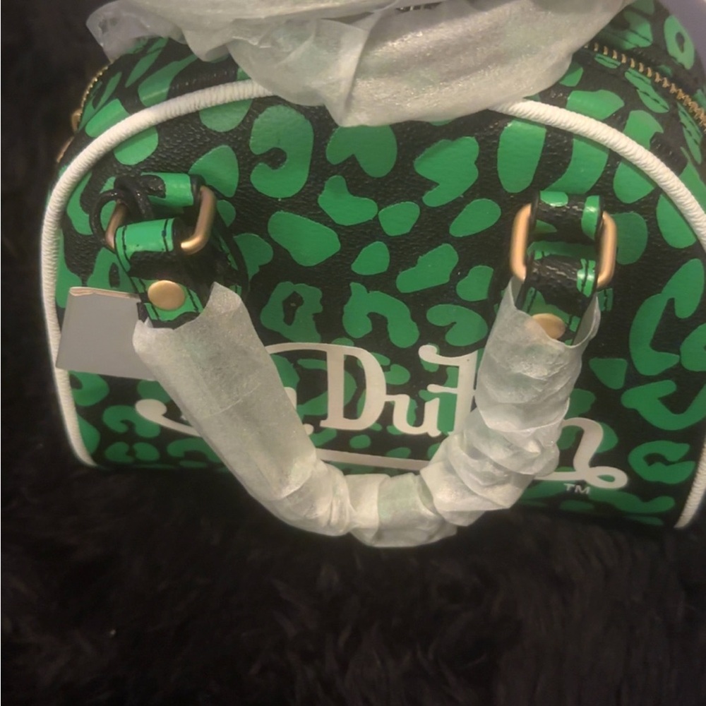 Von Dutch Green Mini Bag with Gold Hardware